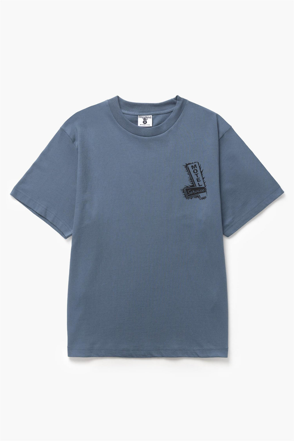 Motel Chest and Back Print T-shirt Slate