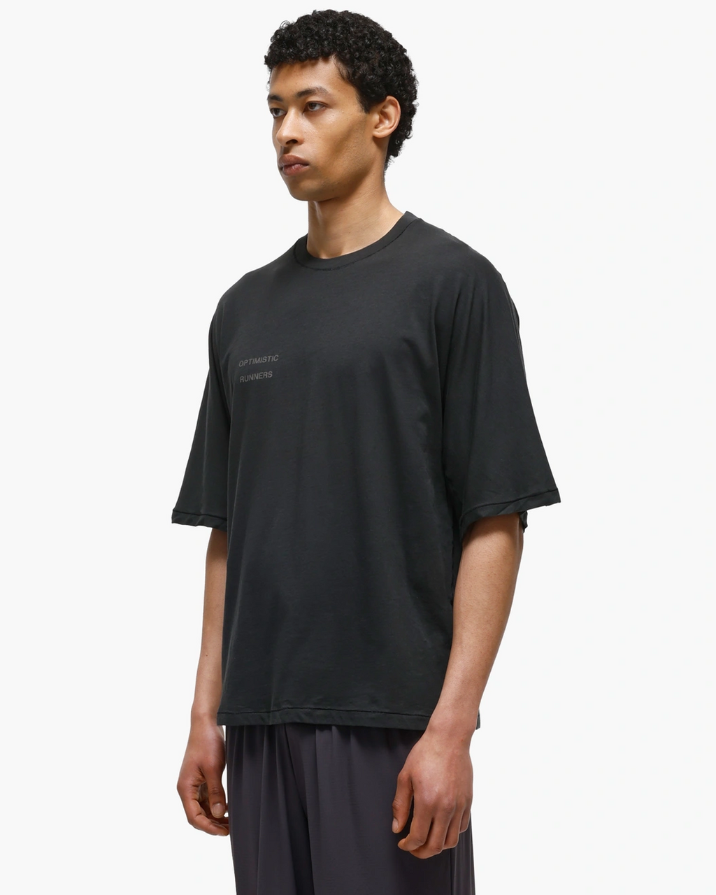 Running Cotton T-Shirt BLACK