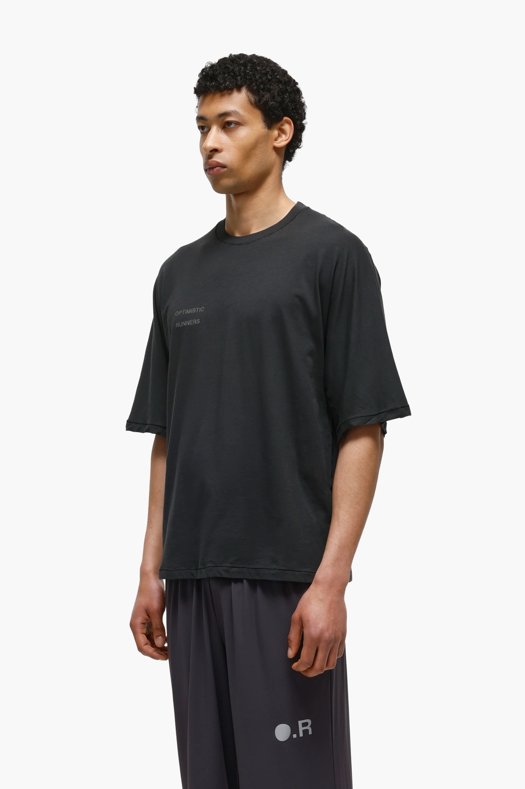 Running Cotton T-Shirt BLACK
