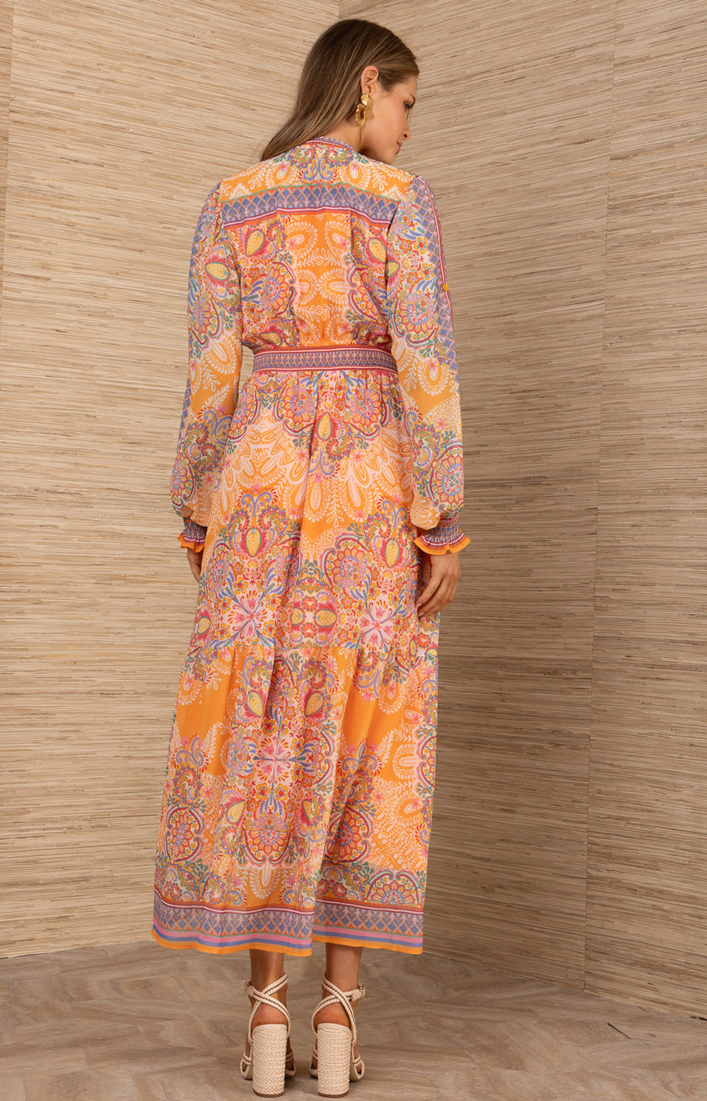 ELEANORA Chiffon Maxi Dress ORANGE