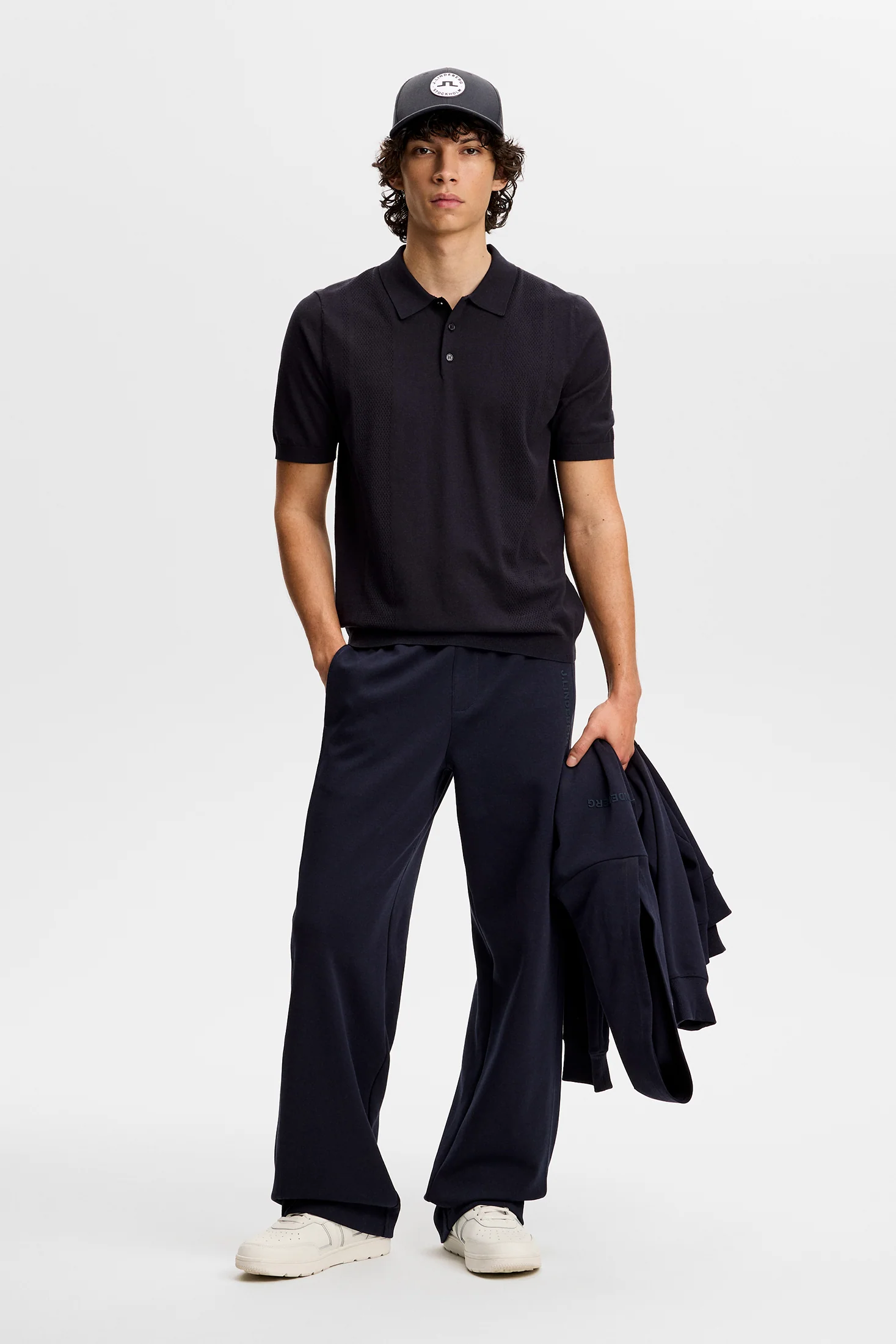 Reymond Seasonal Viscose Blend Knit Polo JL Navy
