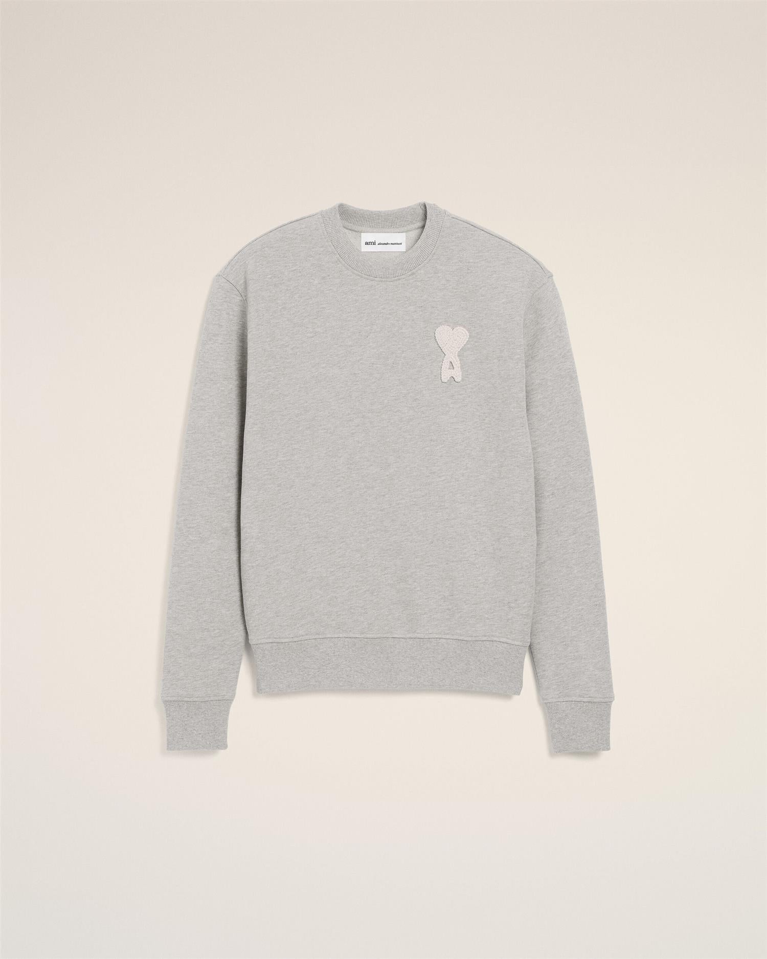 LOOPBACK COTTON ADC Crochet LOGO SWEATSHIRT GREY – Walero