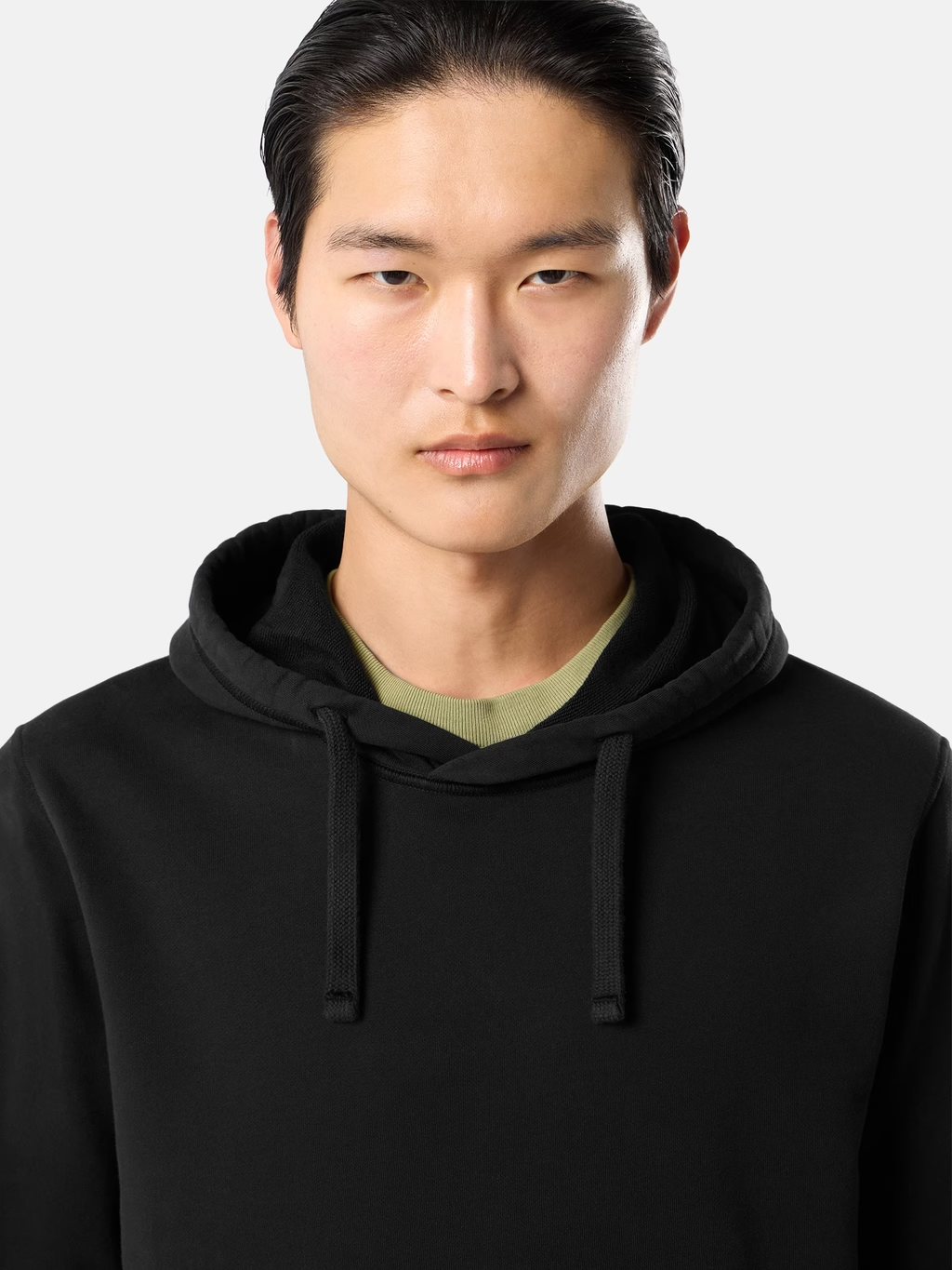 ORGANIC COTTON FLEECE HOODIE BLACK