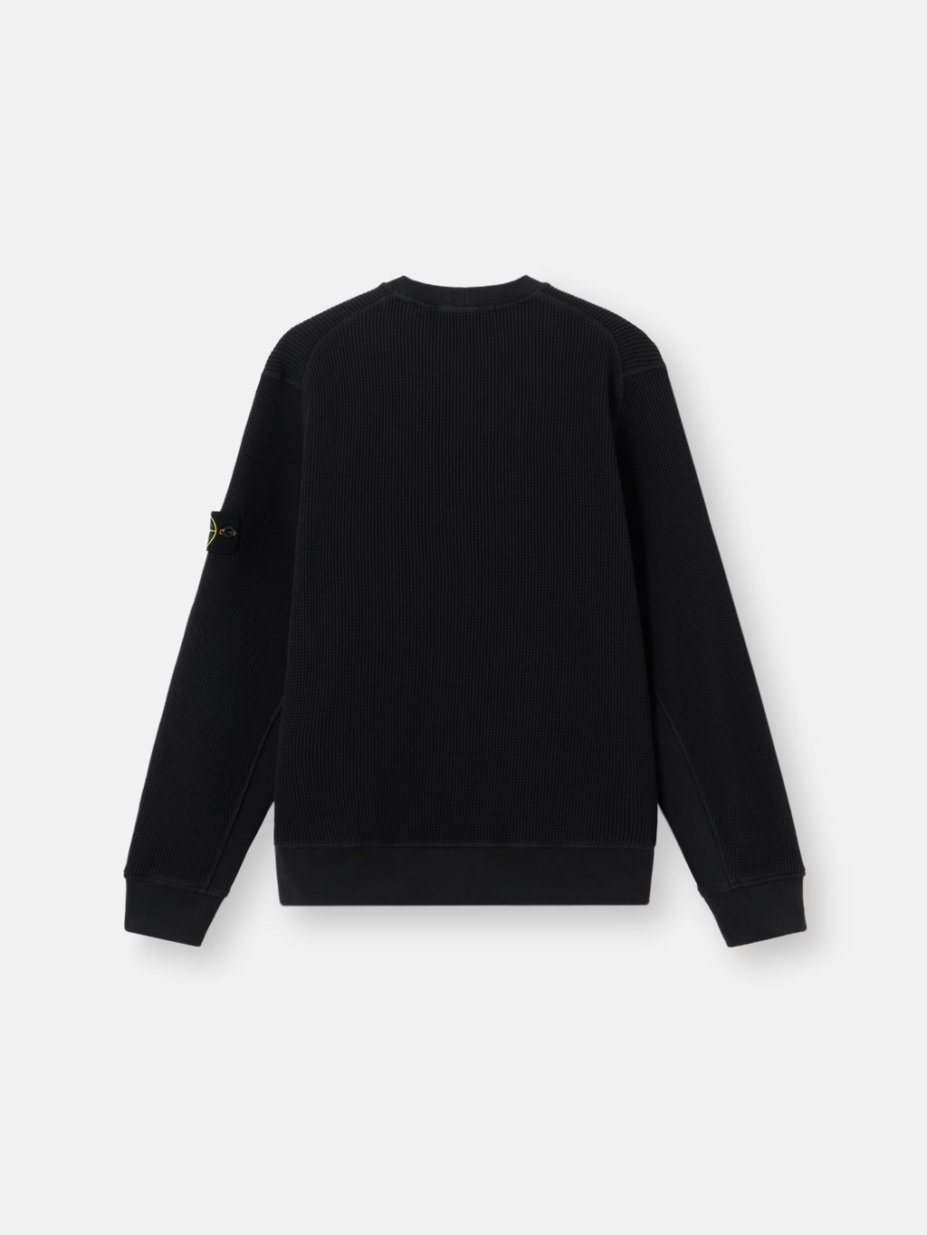 ORGANIC COTTON WAFFLE SWEATSHIRT BLACK