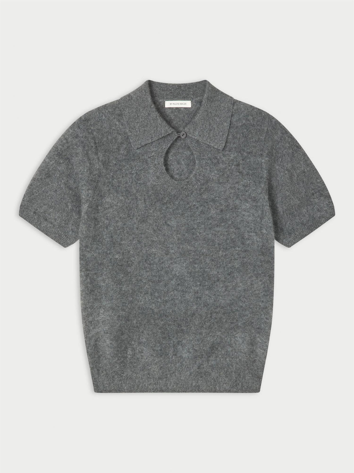 TALALLIA Cashmere Polo T-Shirt Grey Melange