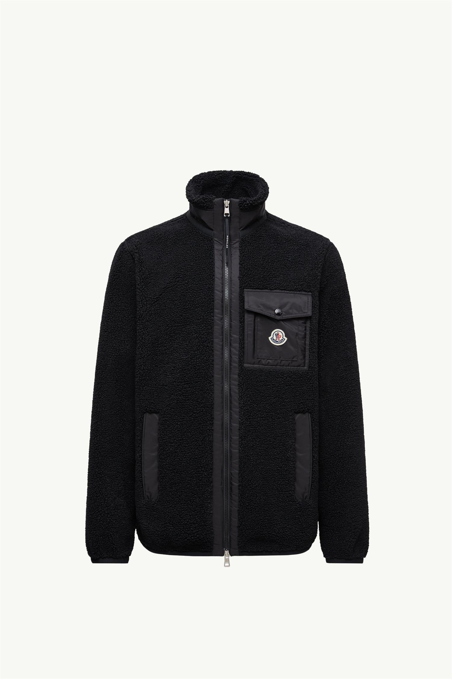 Teddy Fleece Zip-Up Jacket Black