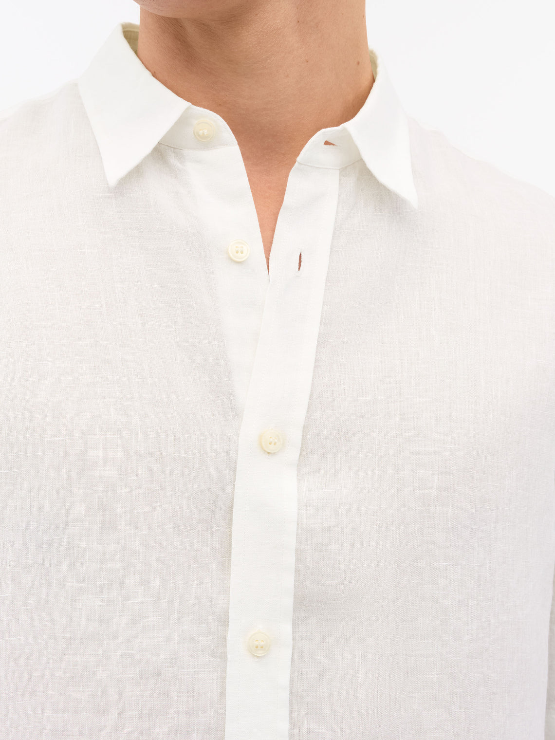 Spenser Casual Linen Short Sleeve Shirt Offwhite