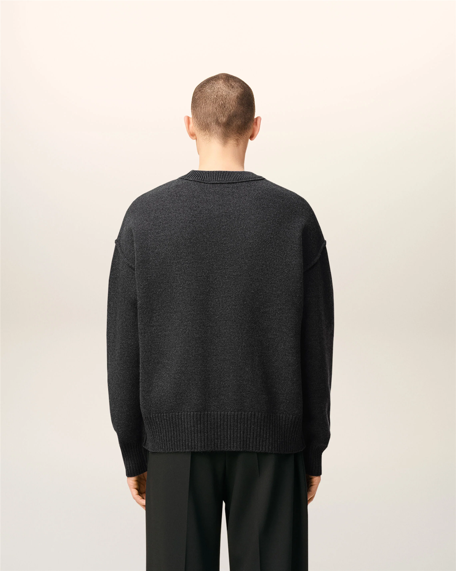 WOOL AMI DE COEUR SWEATER HEATHER GREY/BLACK