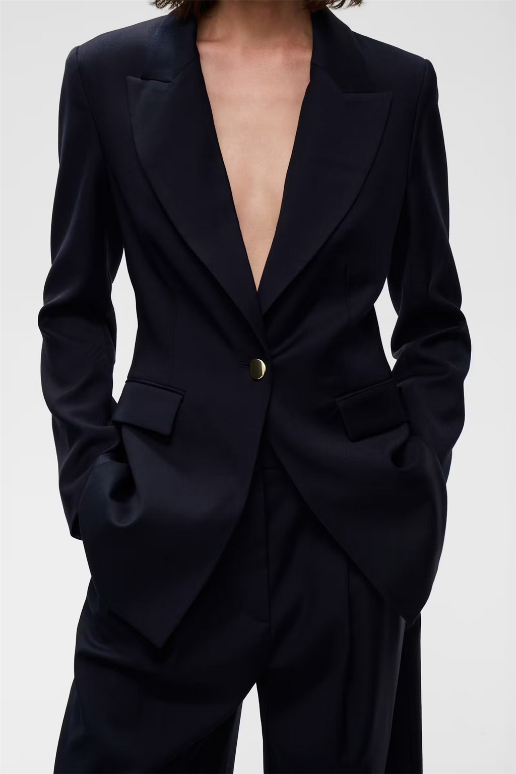 Jolanka Wool Blend Blazer Dark Navy
