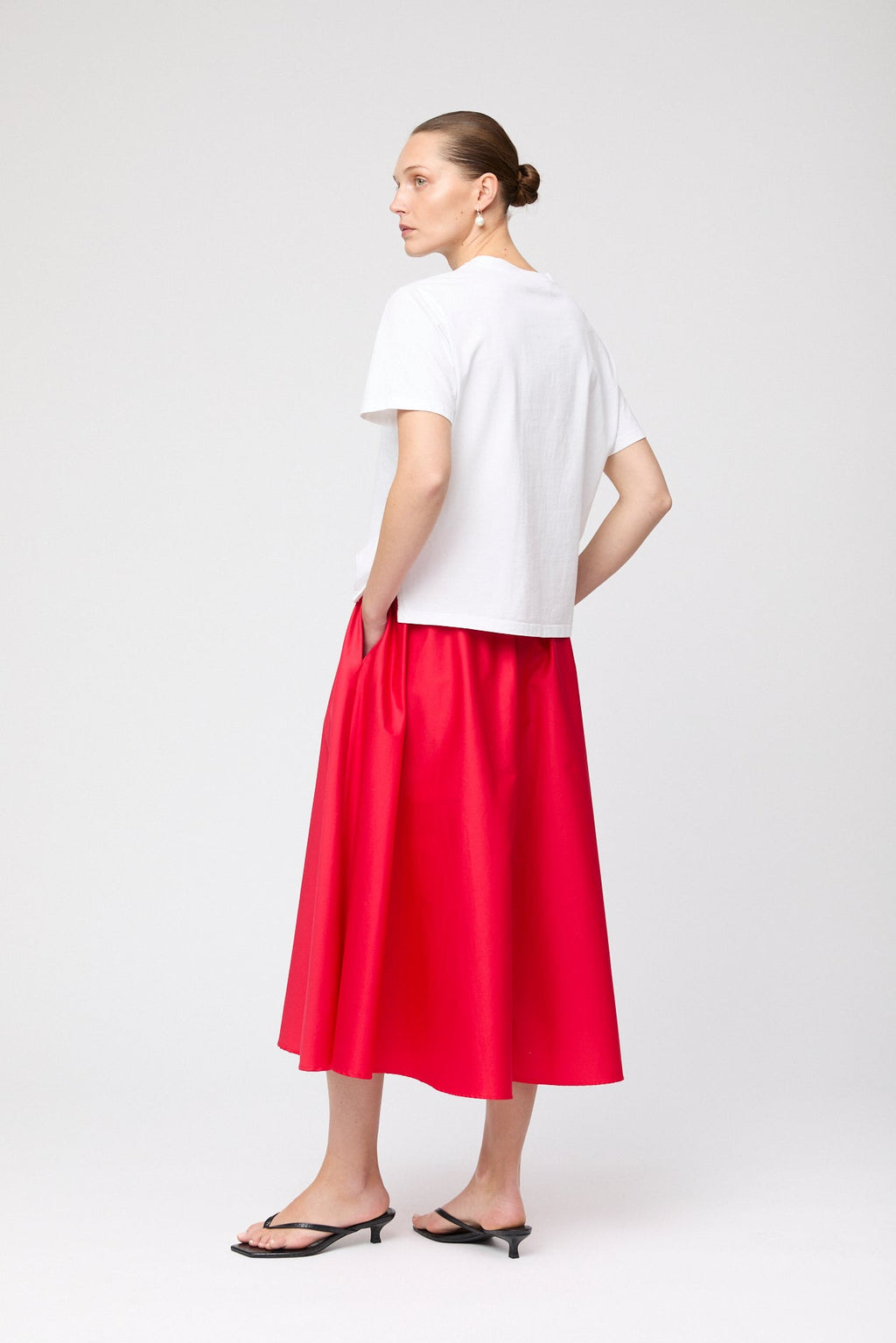 Isabella Cotton Skirt Vivid Red
