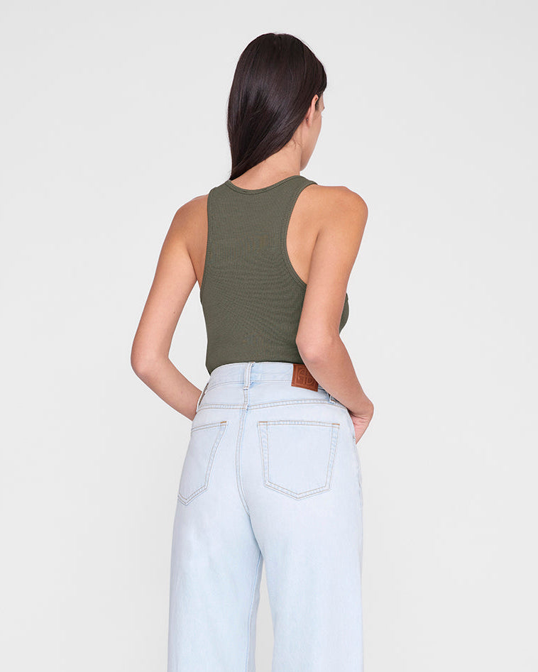 COLE RIBBED VISCOSE TANK SAGE