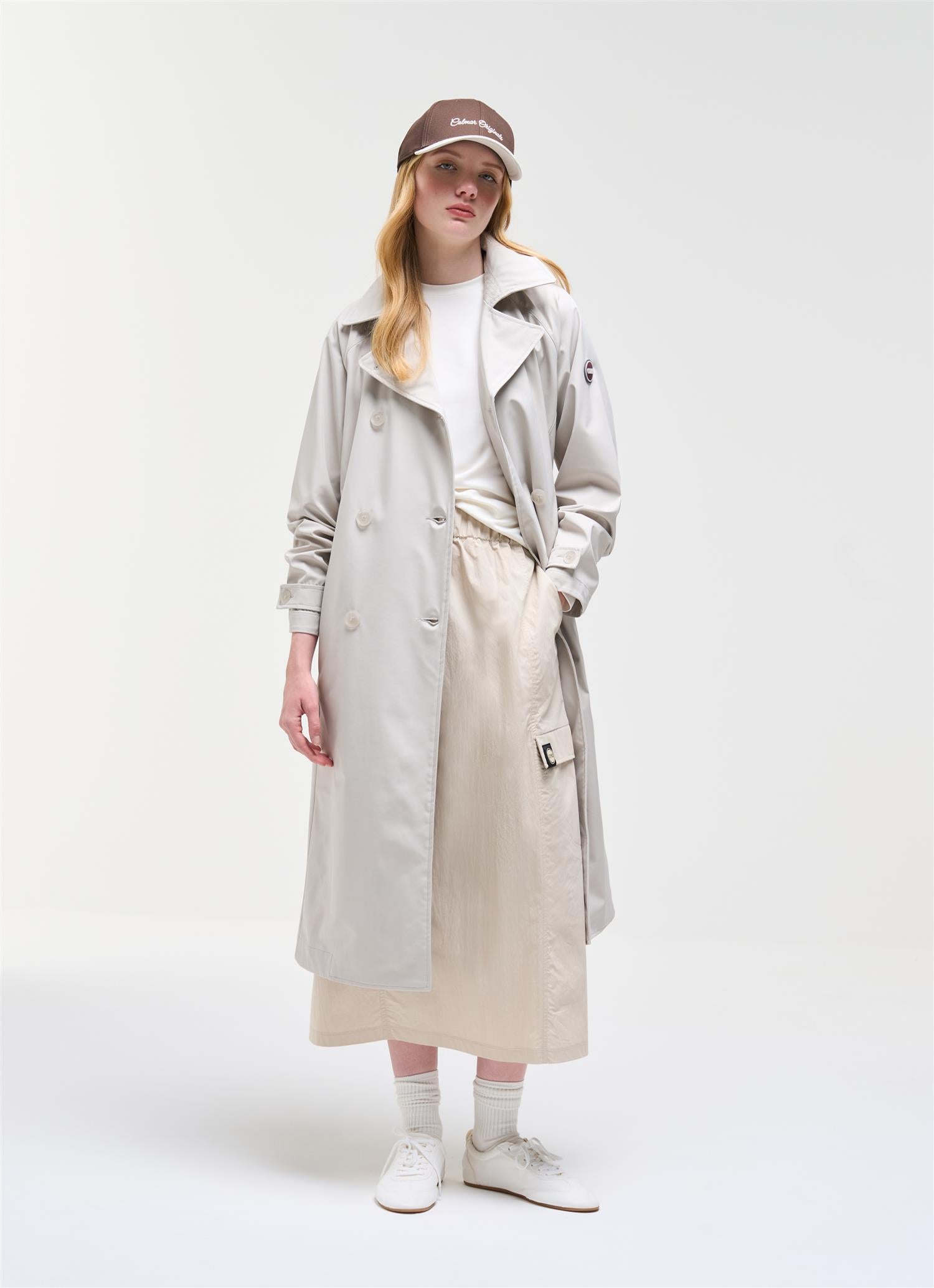 LONG WATERPROOF TRENCH COAT HEMP BEIGE
