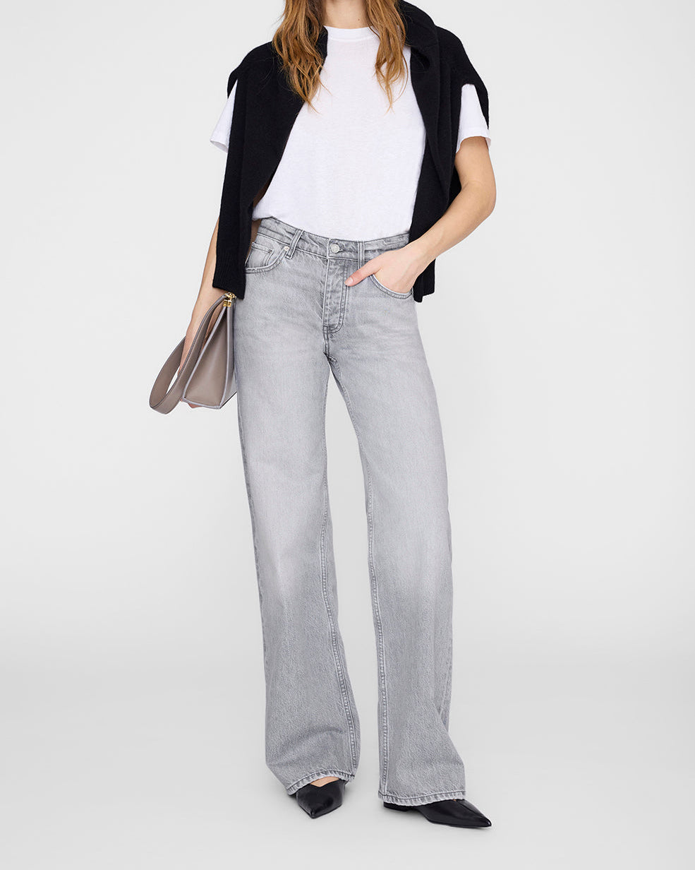 HUGH RELAXED WIDE JEANS OYSTER GREY