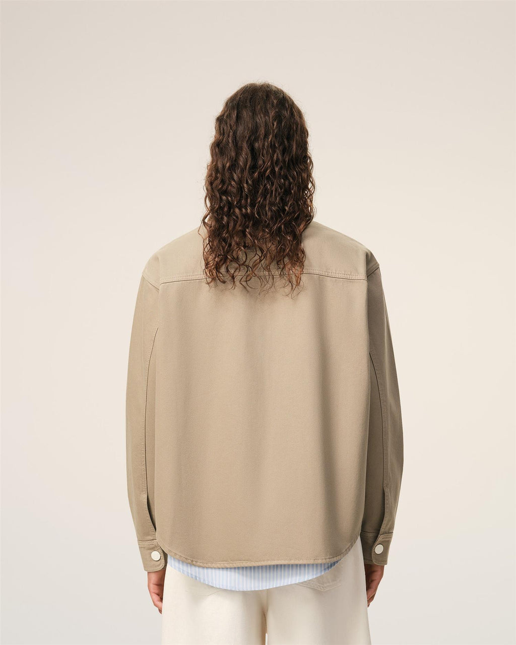 ADC crochet LOGO COTTON TWILL OVERSHIRT TAUPE