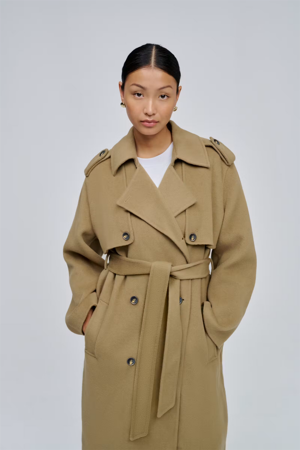 Camerona Long Wool Coat Dark Camel