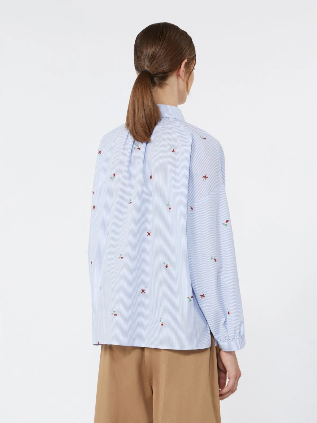 BUTTERFLY Embroidered Poplin Shirt LIGHT BLUE