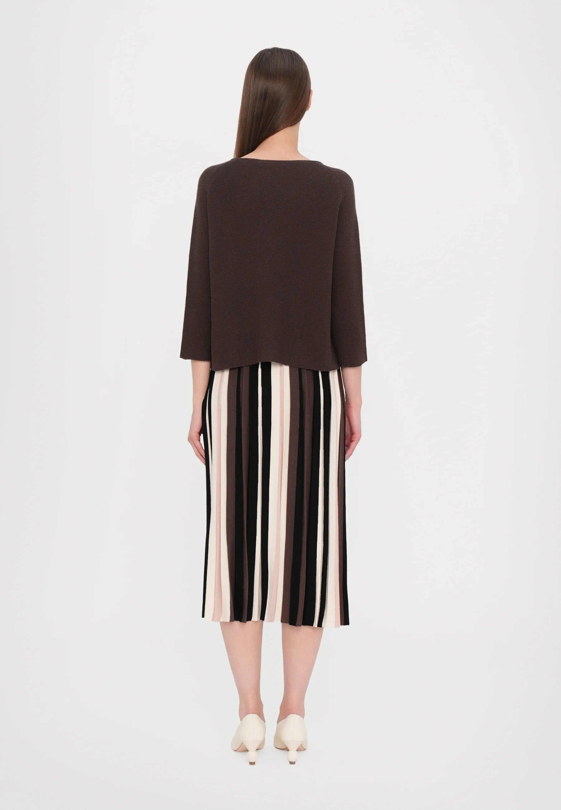 Addotto knitted cotton sweater Dark Brown