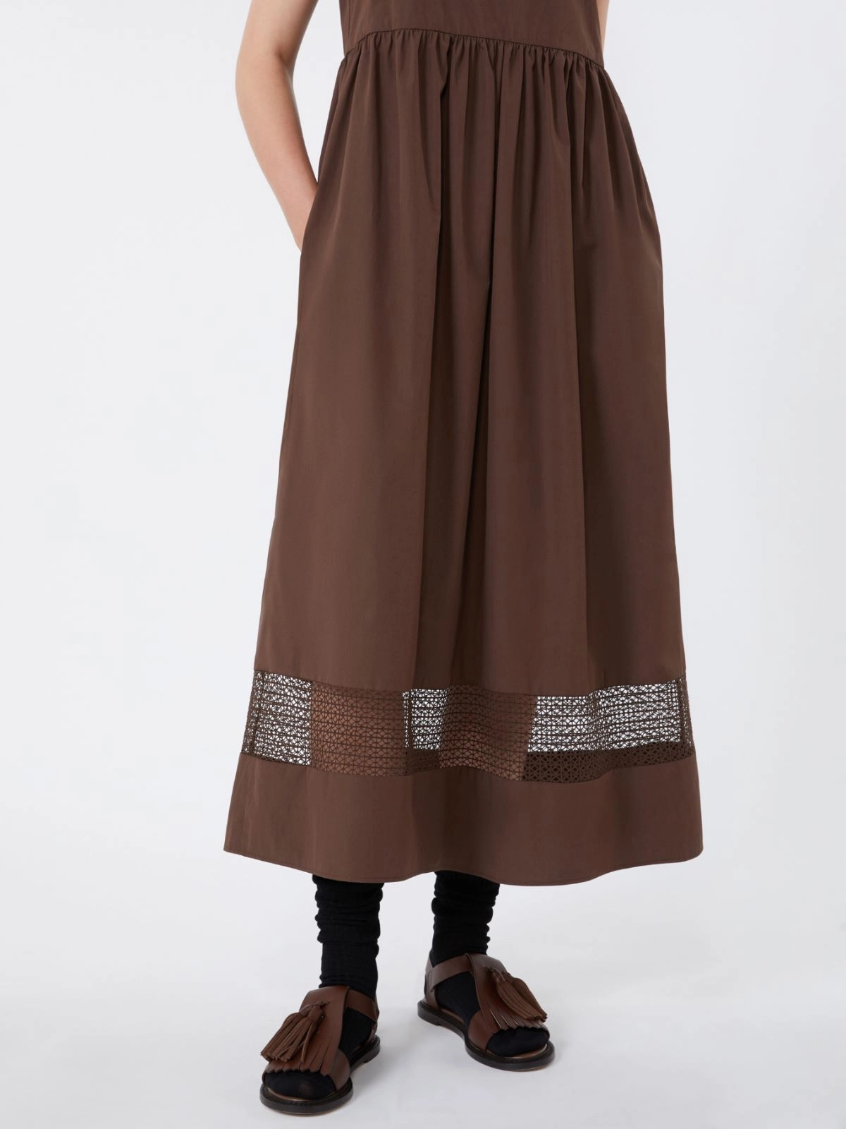GOLA Cotton Poplin Sleeveless Dress CHOCOLATE