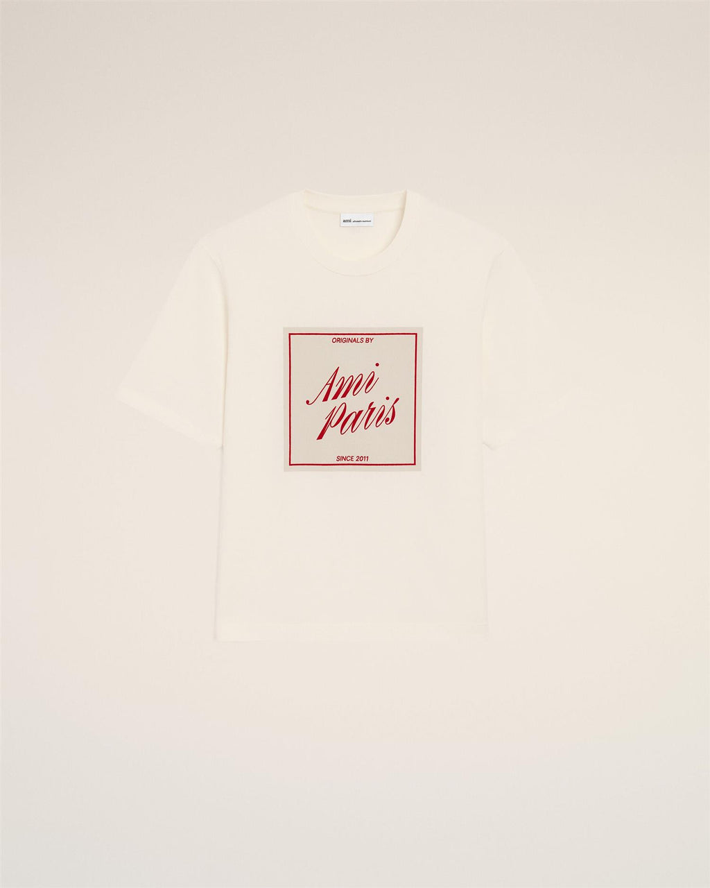 AMI PARIS HERITAGE PRINT T-SHIRT WHITE CREAM