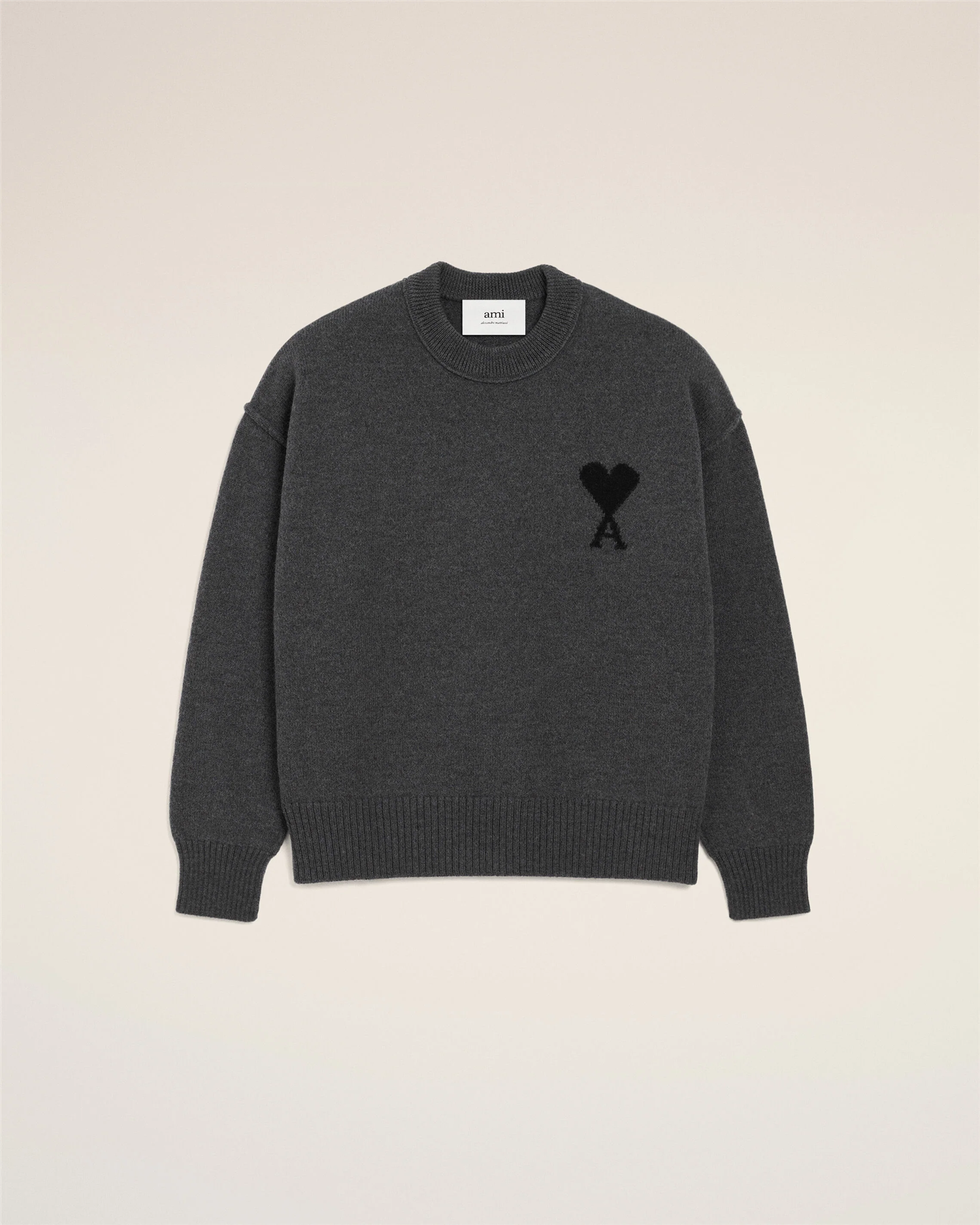 WOOL AMI DE COEUR SWEATER HEATHER GREY/BLACK