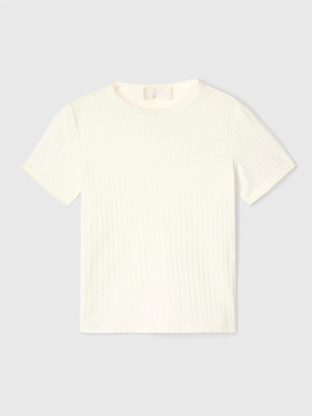 Pointelle Jersey Cap Sleeve T-shirt Bright White