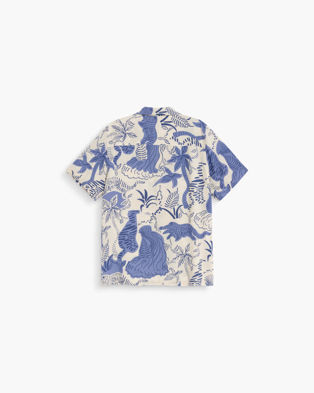 Mystea Rocco Pattern Viscose Shirt Blue