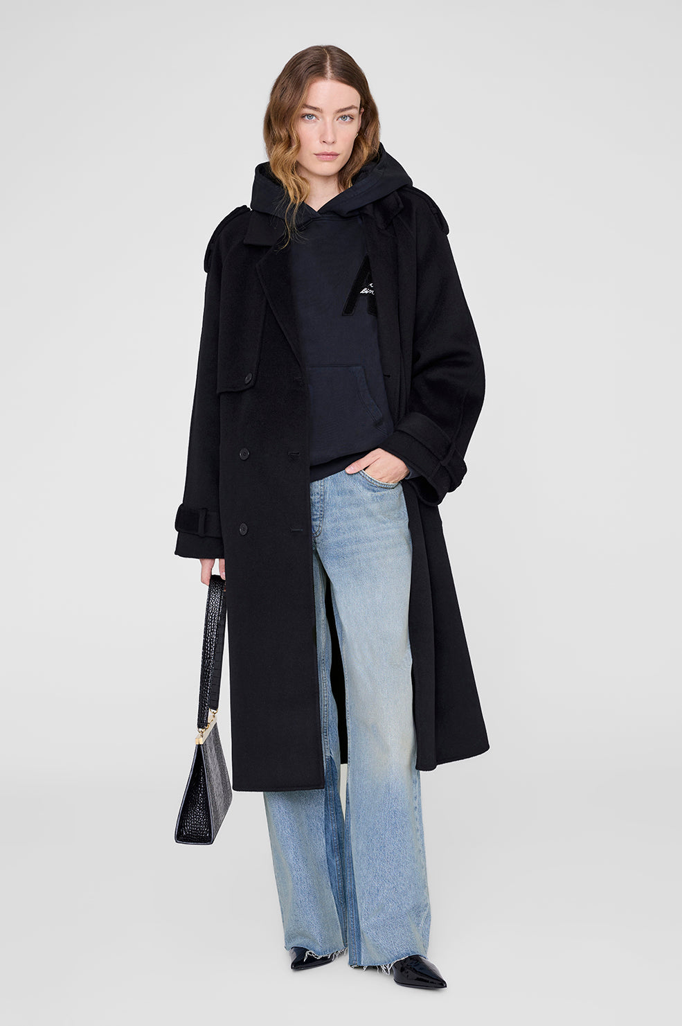 JACI LETTERMAN HOODIE VINTAGE BLACK