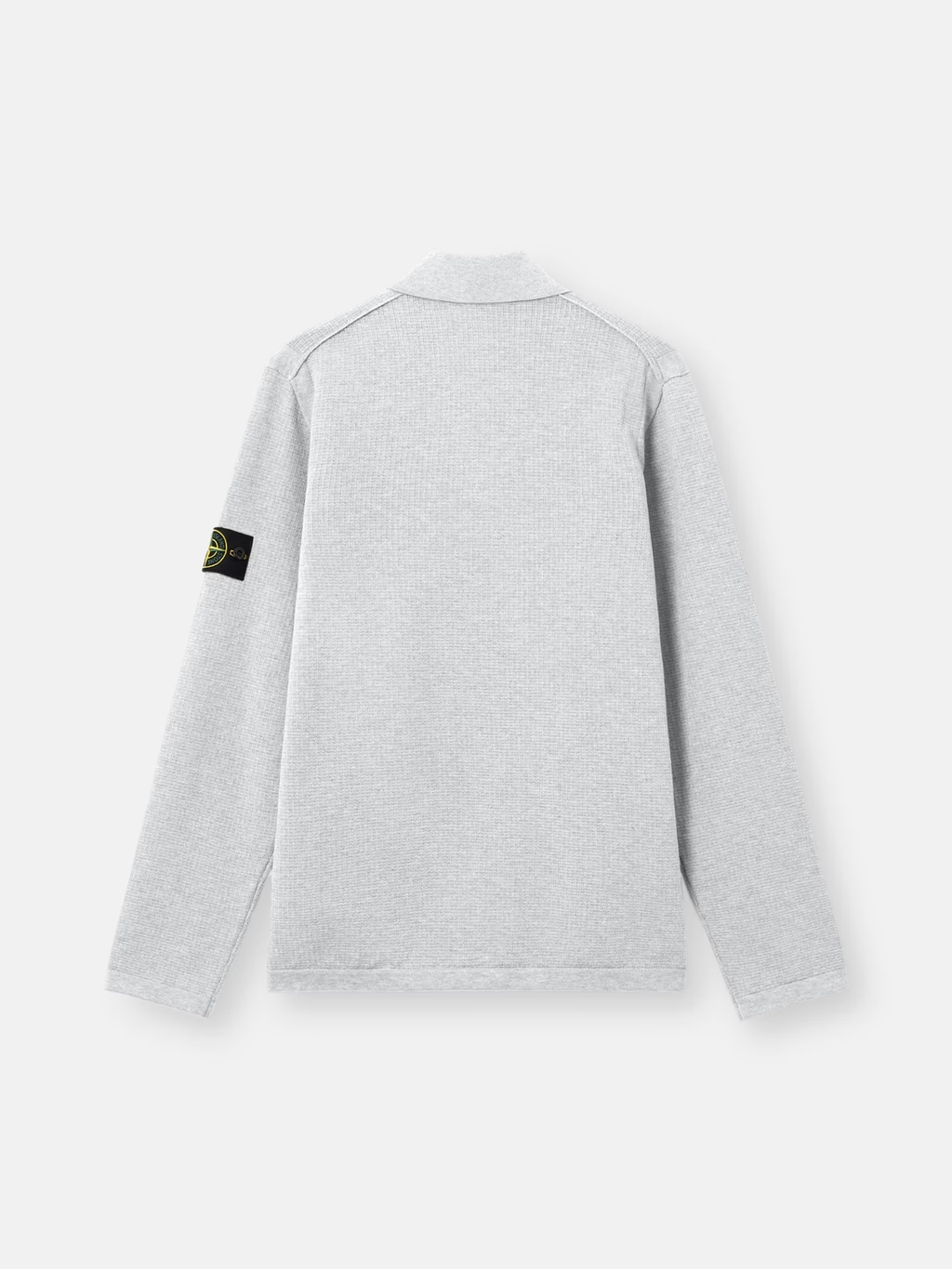 KNITTED Micro Stitch POLO SWEATER PEARL GREY MELANGE