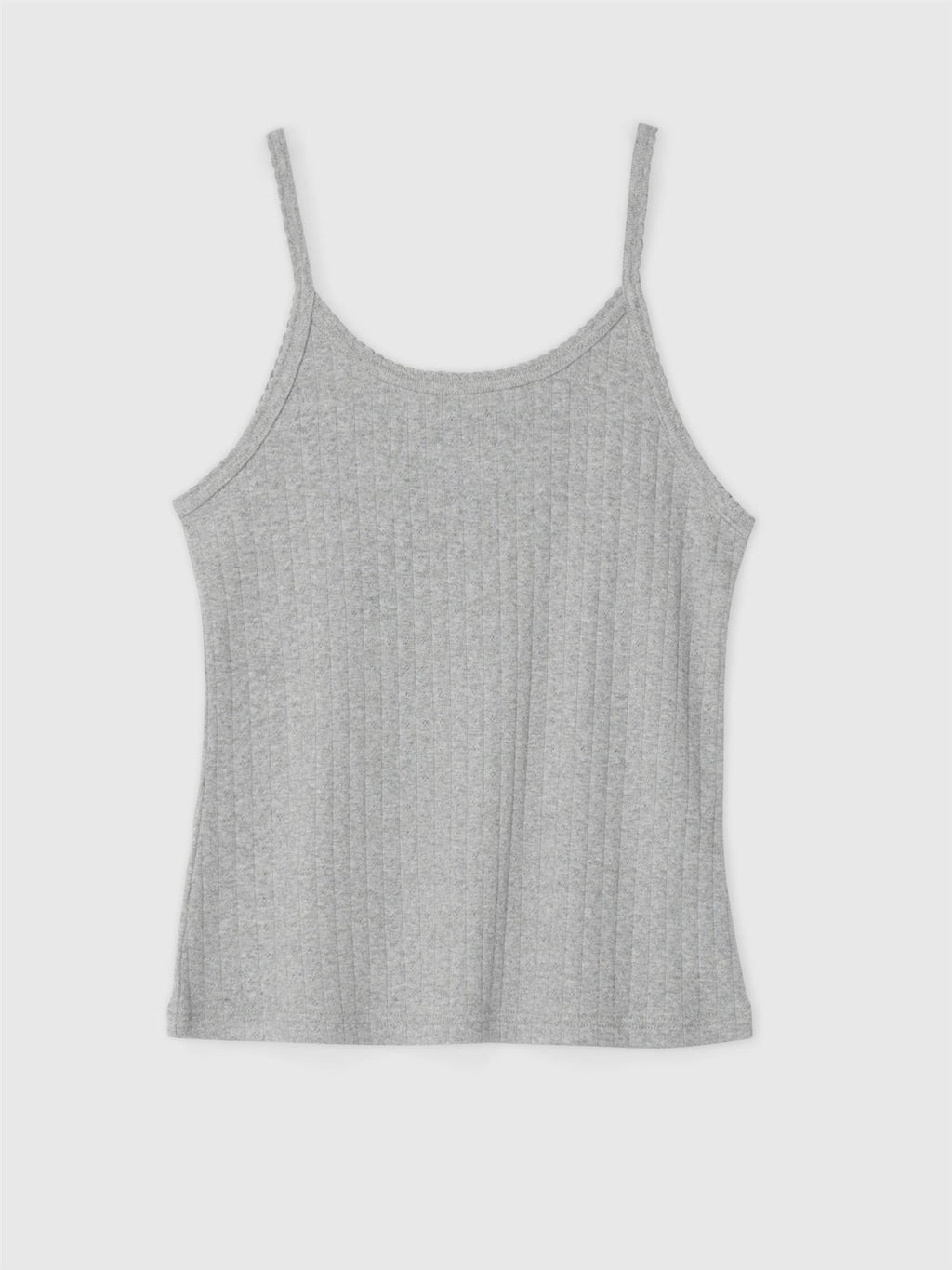 Pointelle Jersey Singlet Gray Melange