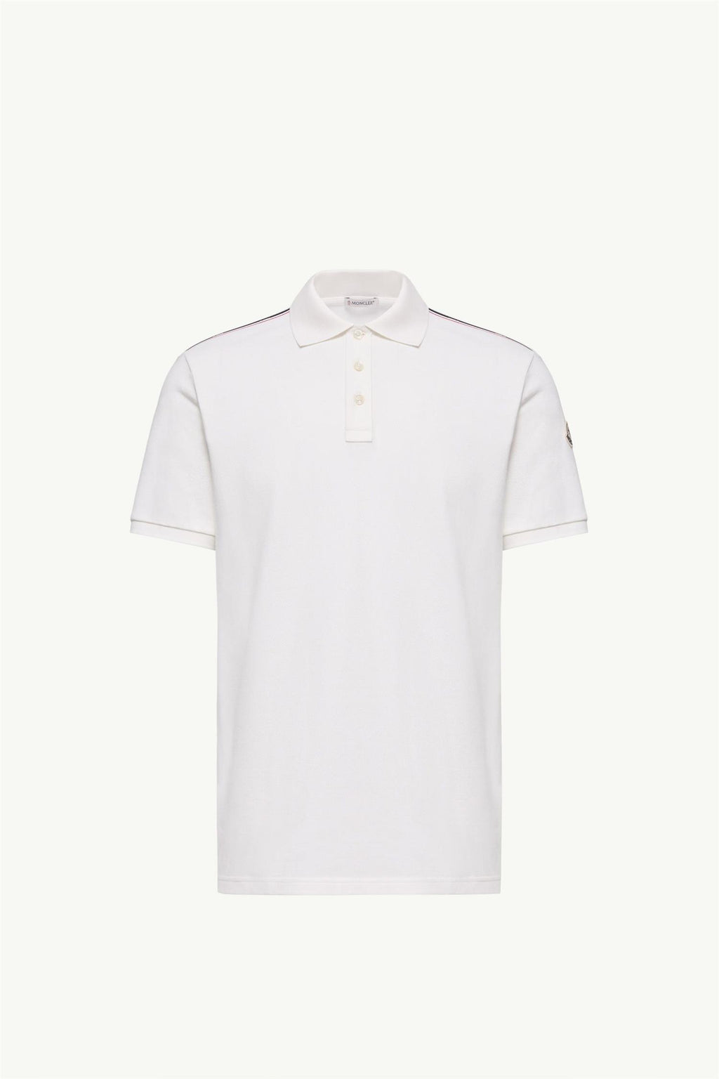 Tricolor-Trimmed Cotton Piquet Polo Shirt White