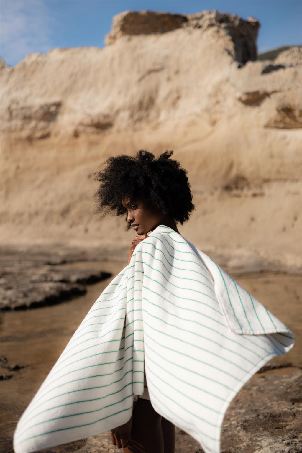 NARAM BATH TOWEL 70x140cm pure white/grass