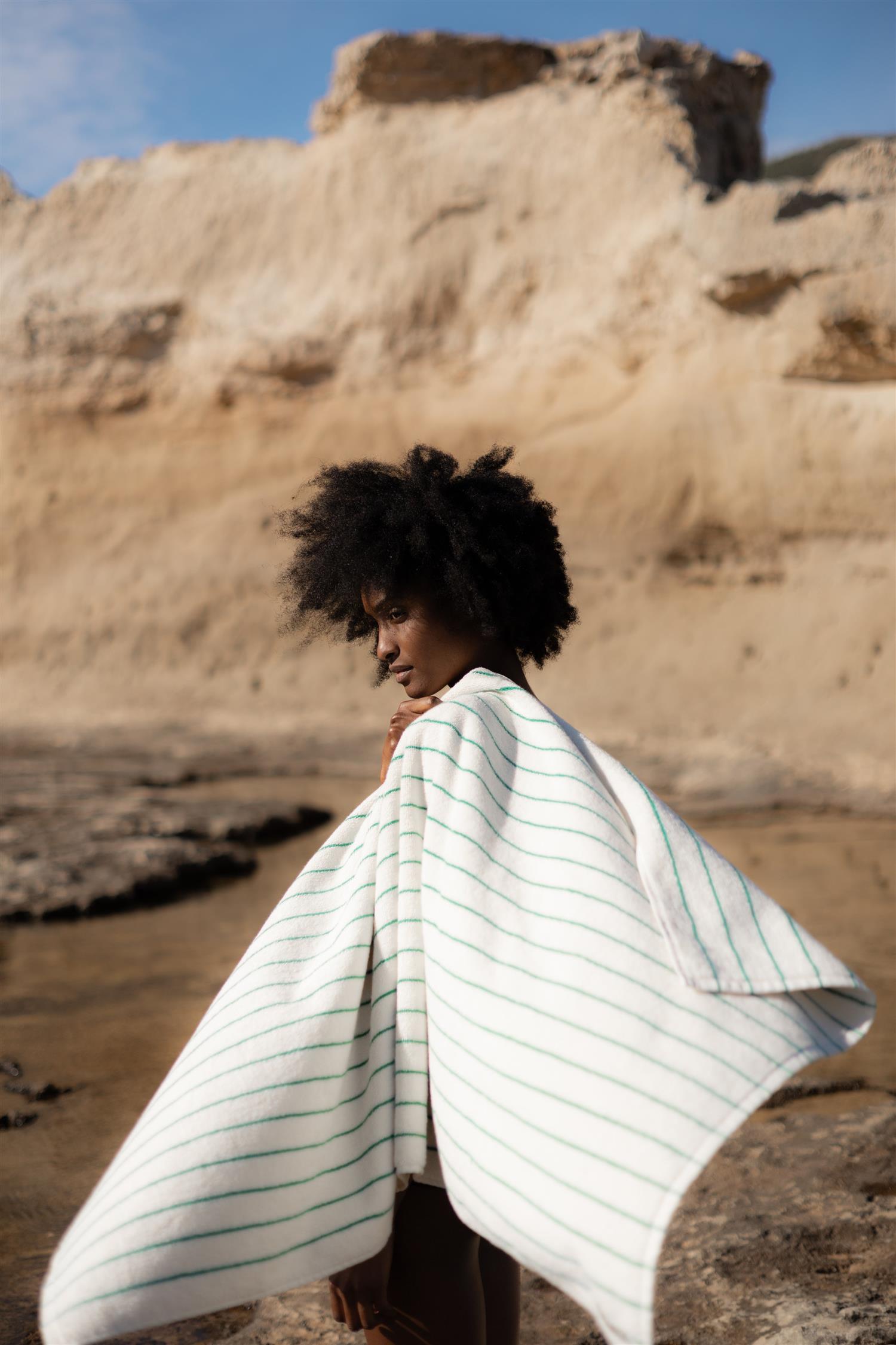 NARAM BATH TOWEL 70x140cm pure white/grass