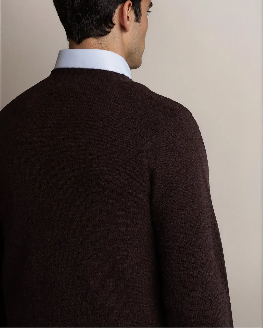 Shetland Wool Sweater Brown