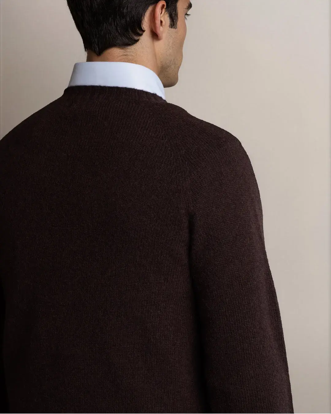 Shetland Wool Sweater Brown