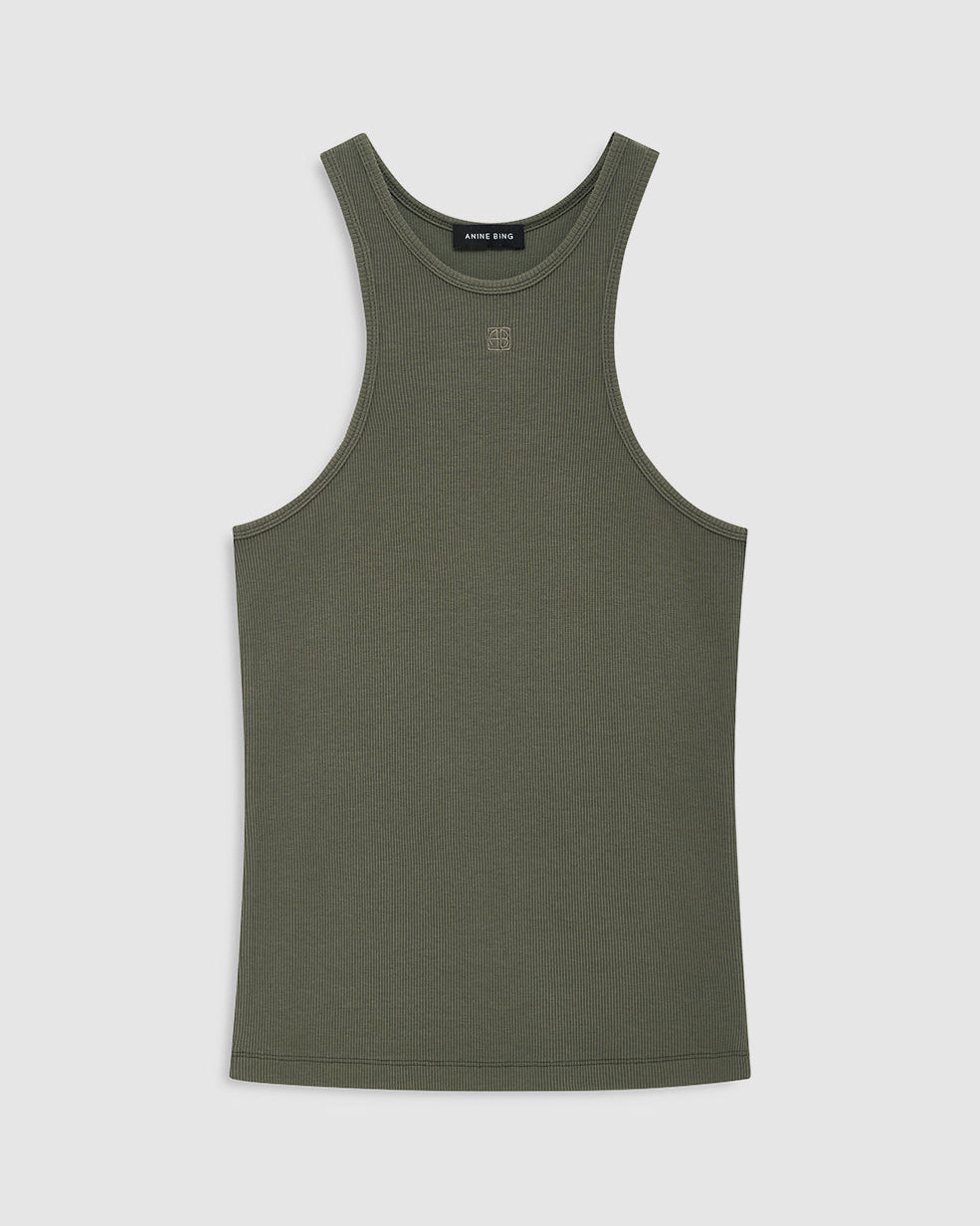 COLE RIBBED VISCOSE TANK SAGE