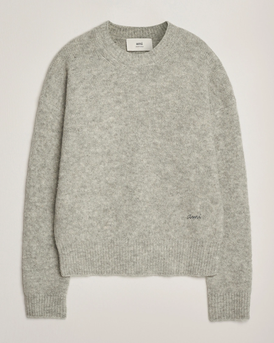 KNITTED ALPACA AMI SWEATER GREY