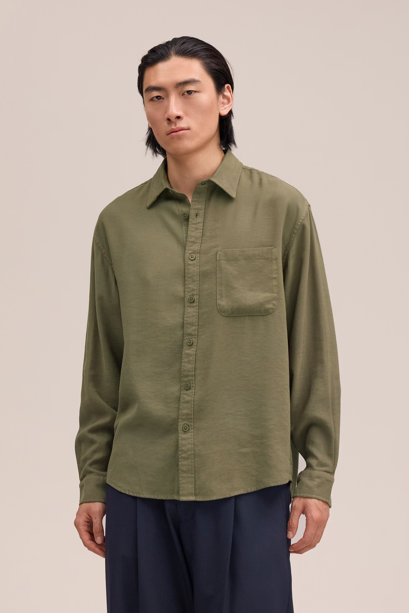 Deon Drapey viscose blend Shirt 5027 Capers