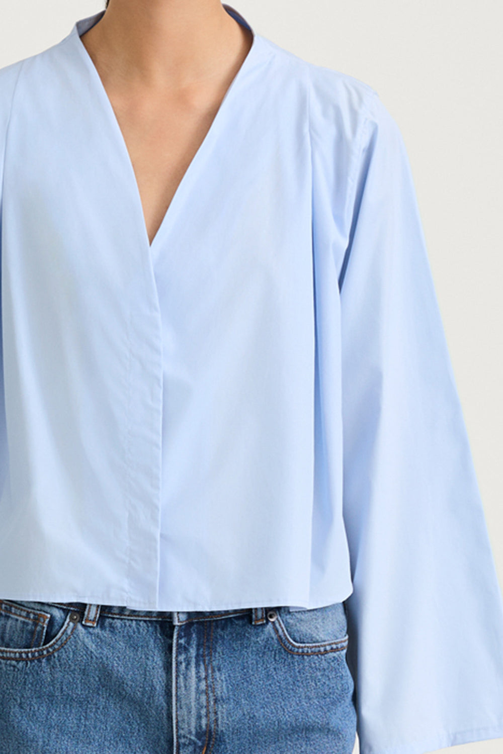 JAYLENE COTTON SHIRT LIGHT BLUE