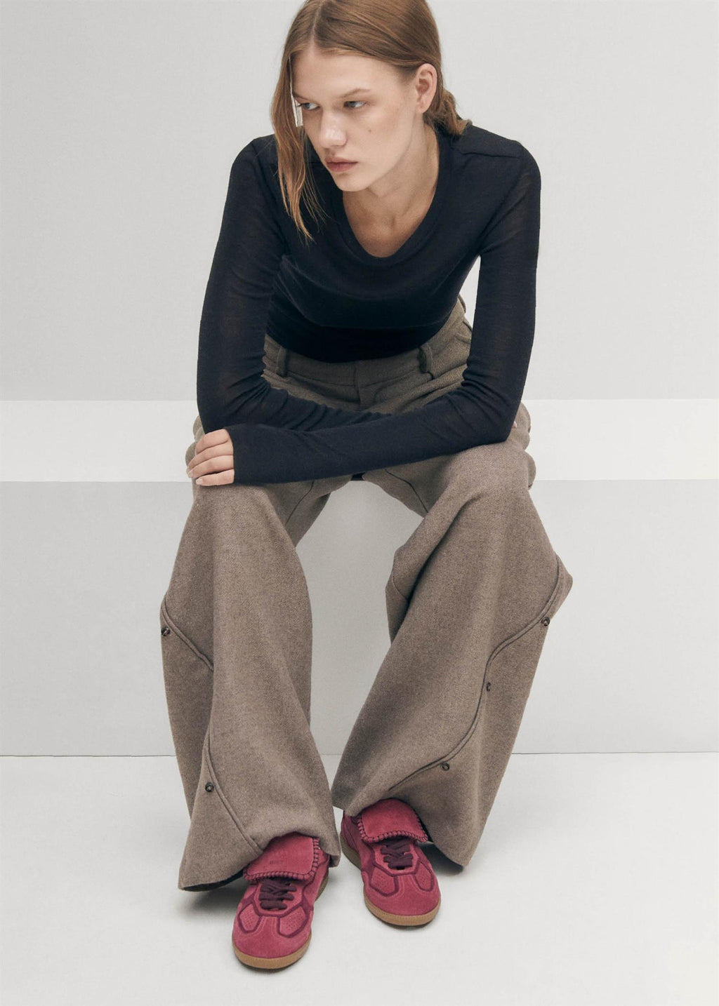 Tb.490 Club Suede Leather Sneakers Raspberry