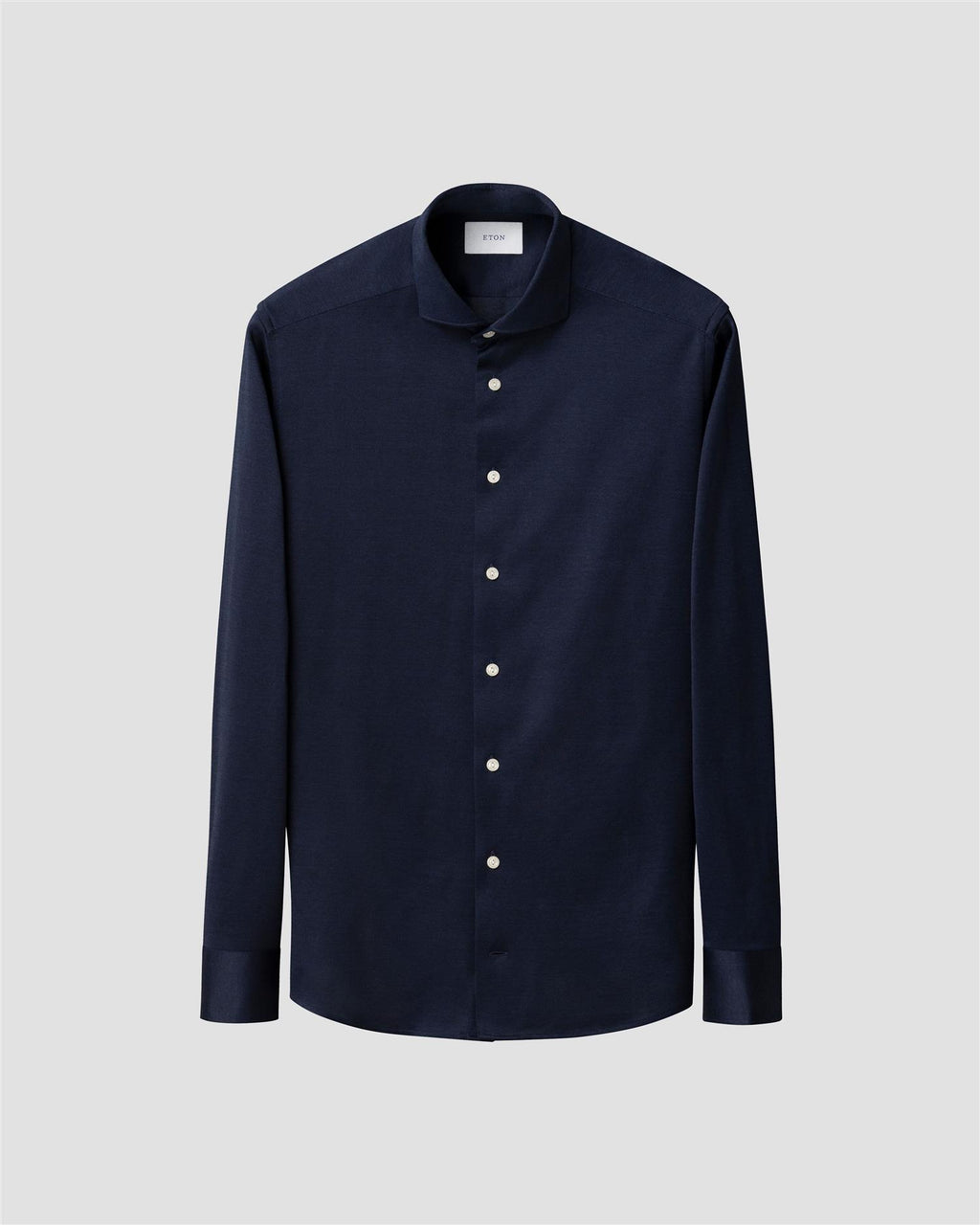Slim Fit Filo di Scozia Knit Shirt Navy Blue