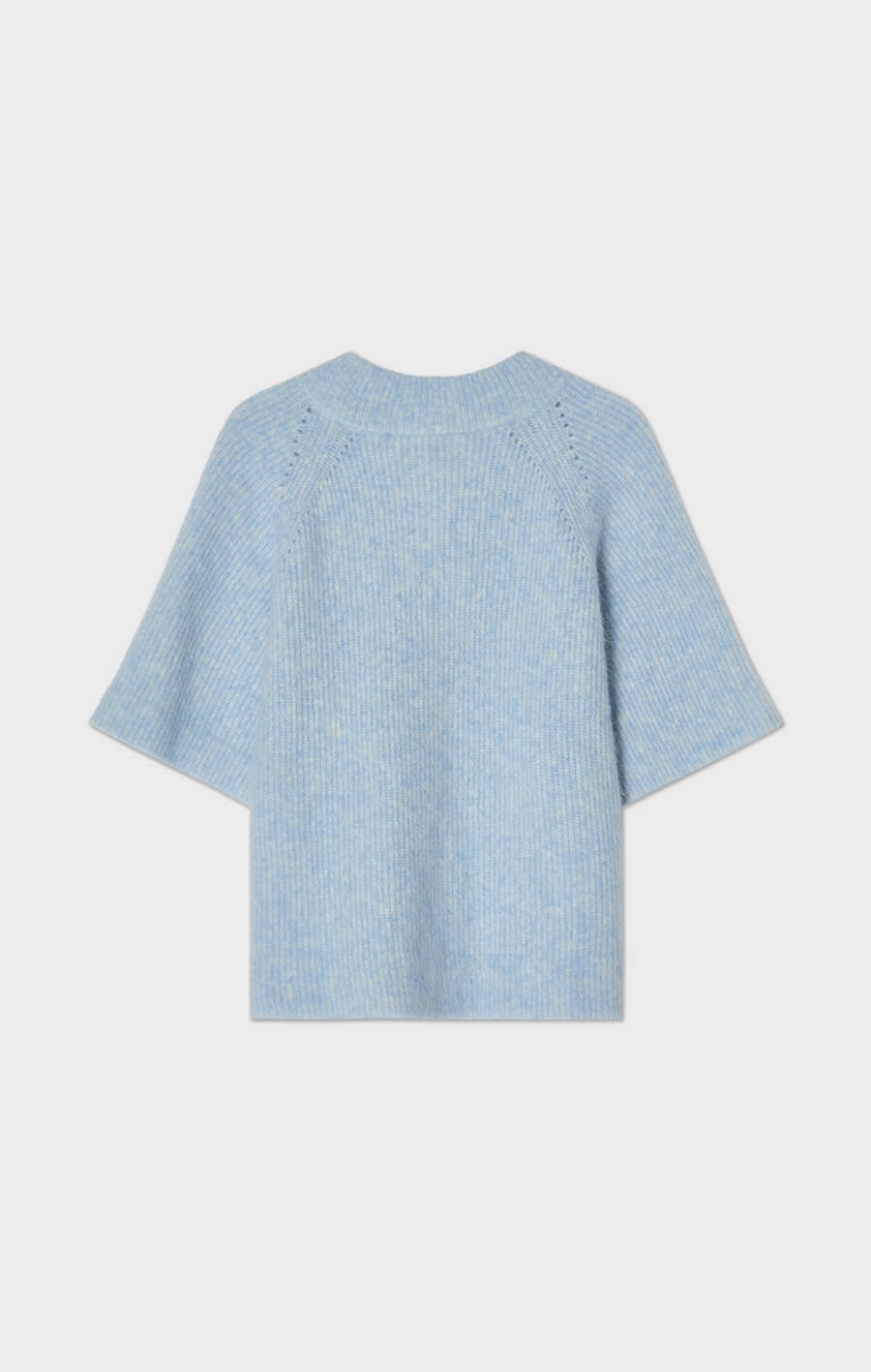 VILANIE SHORT-SLEEVE MOHAIR CARDIGAN ICE BLUE
