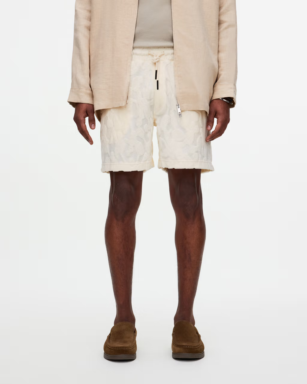Summit Terry Jacquard Pattern Shorts White