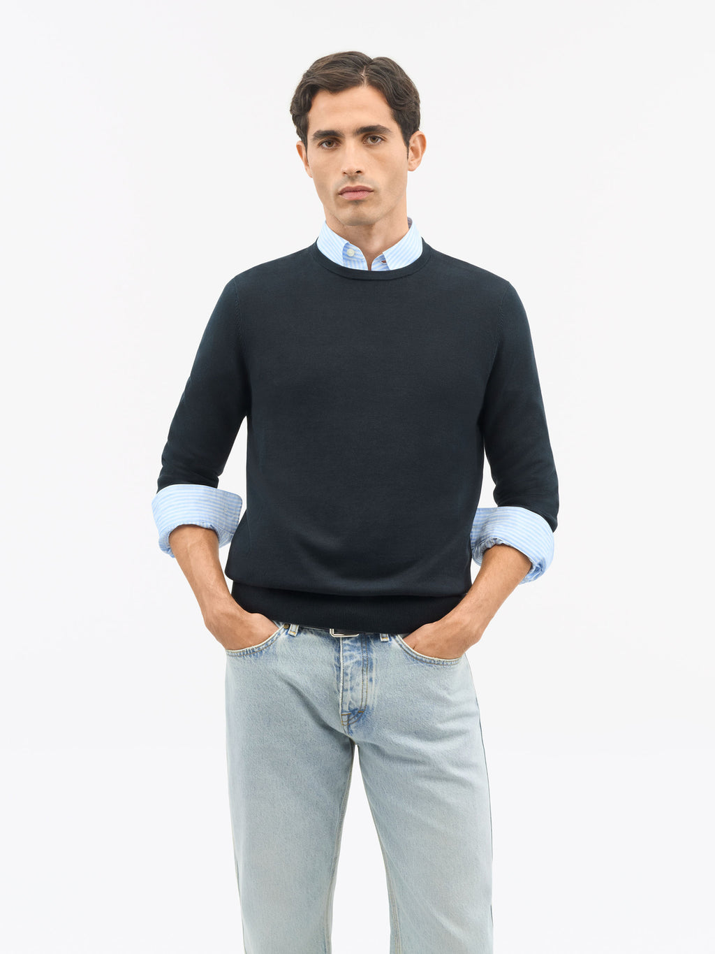 Connor C Sweater Dark Blue