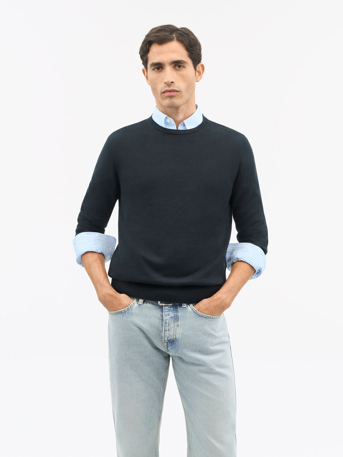 Connor C Sweater Dark Blue