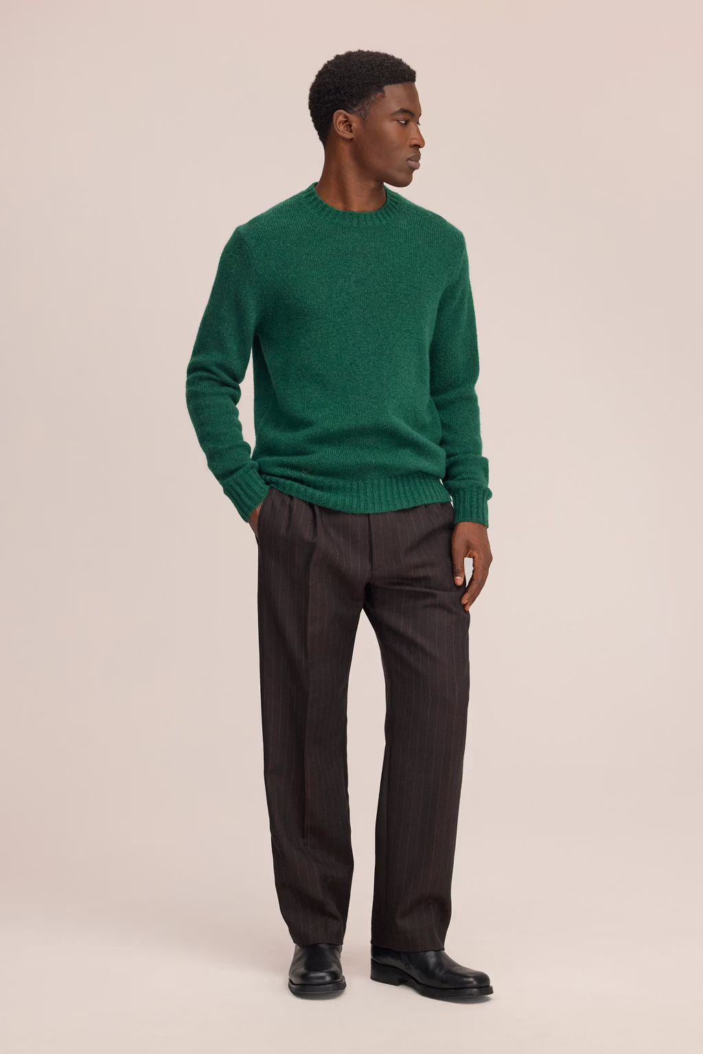 Lee 6598 Merino Wool Blend Sweater Bottle Green