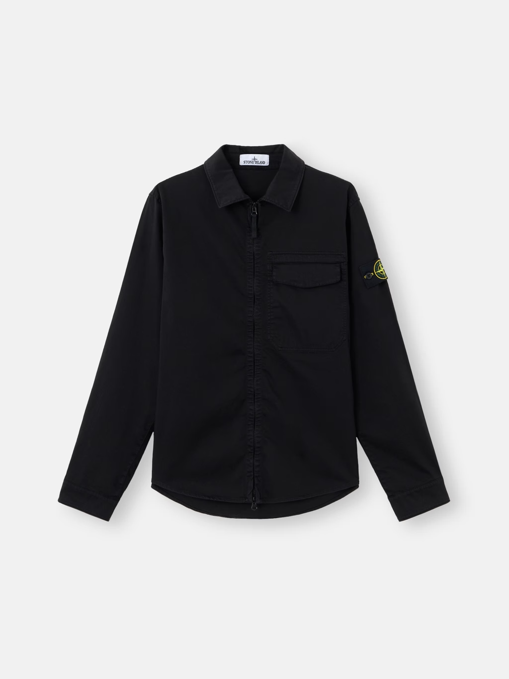 ORGANIC COTTON SATIN OVERSHIRT BLACK