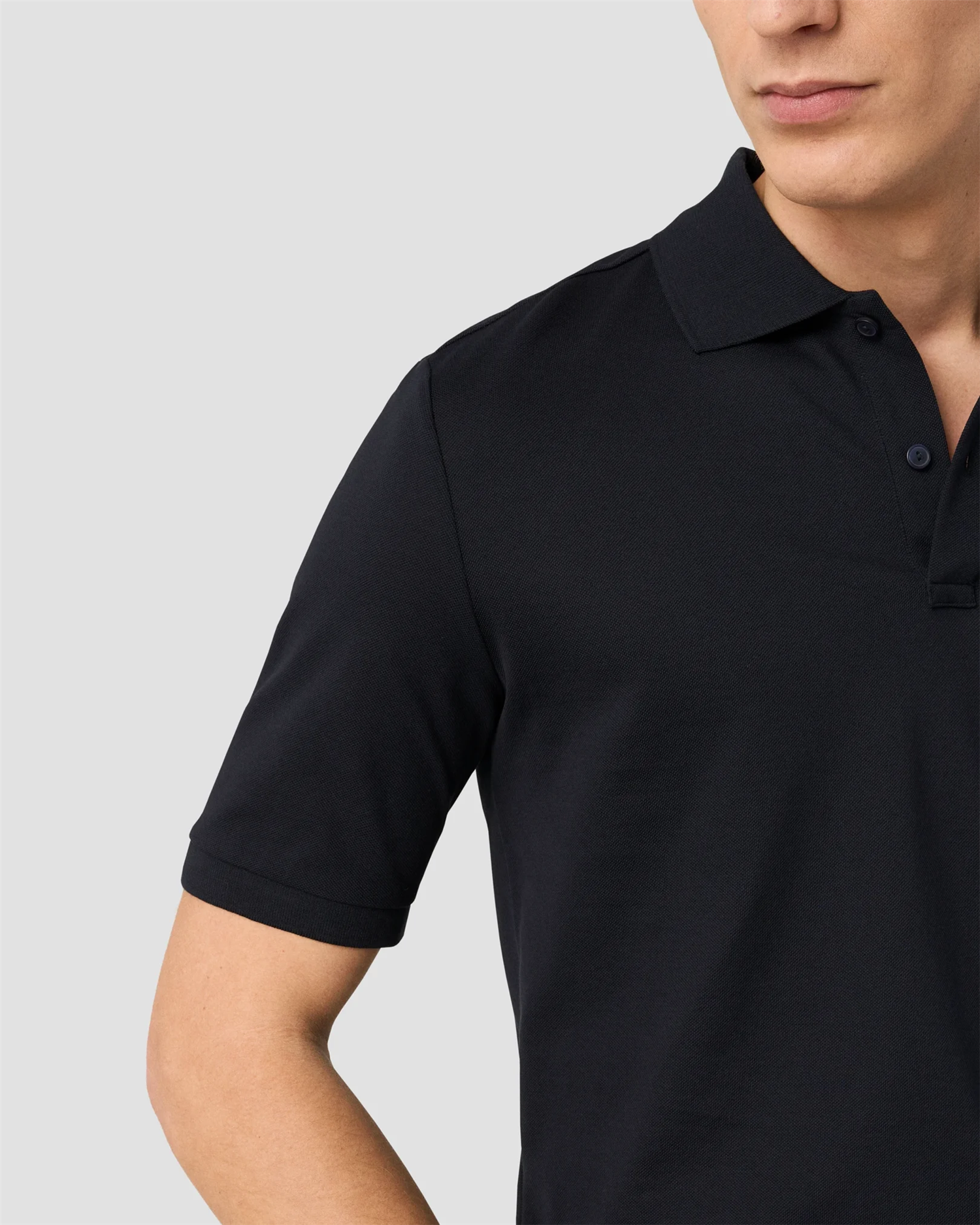 Pima Cotton Pique Polo T-Shirt Navy Blue