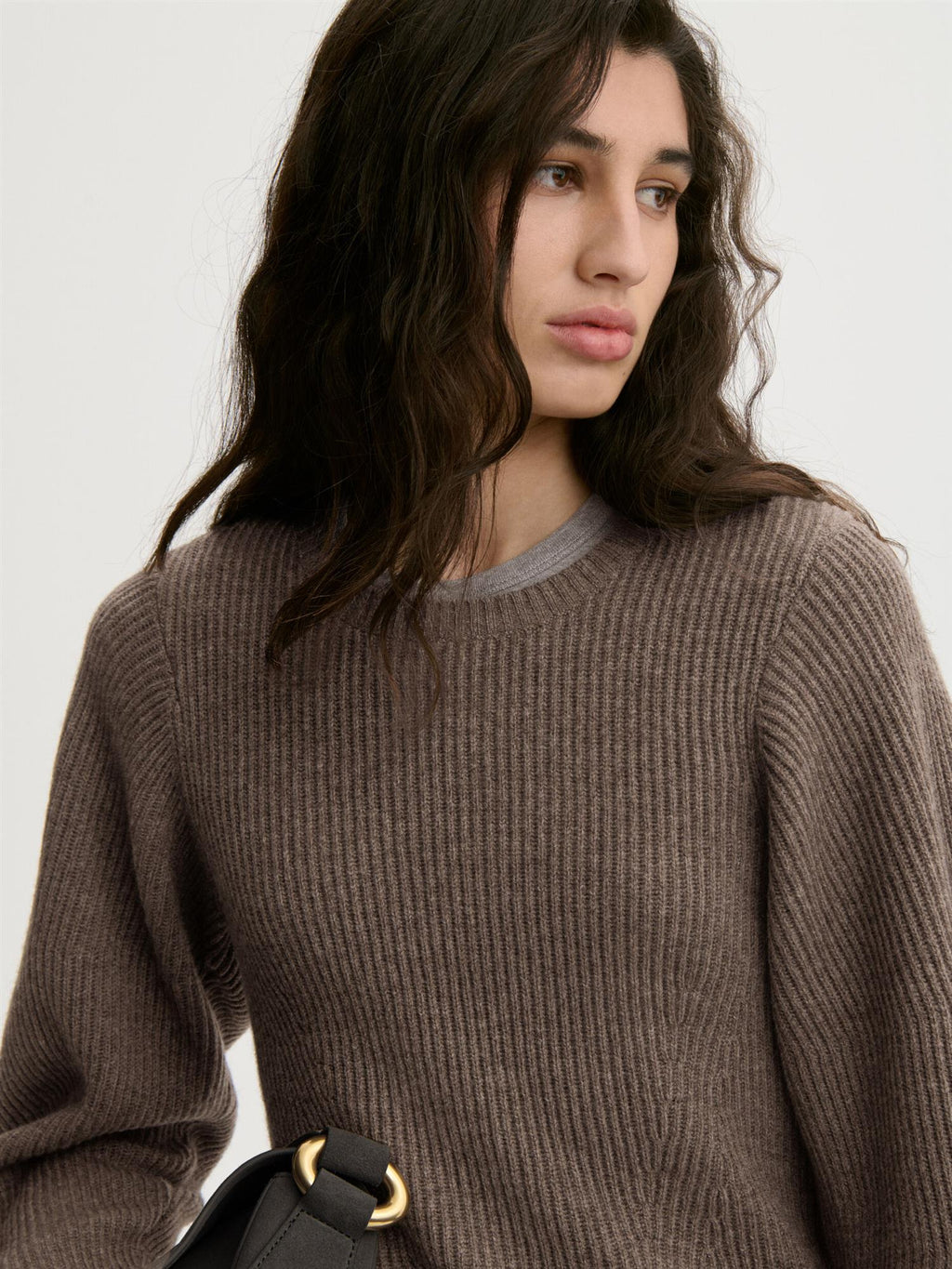 BIANCA Ribbed Wool Yak Sweater Fosil