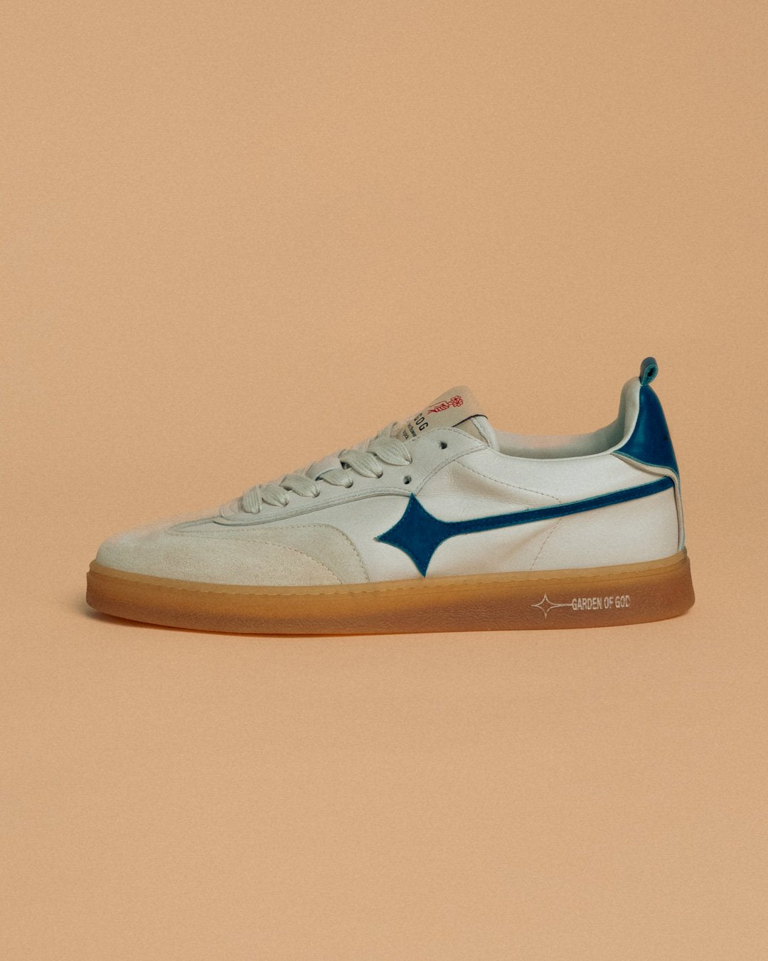 Earth Leather Sneaker Off White/Cobalto