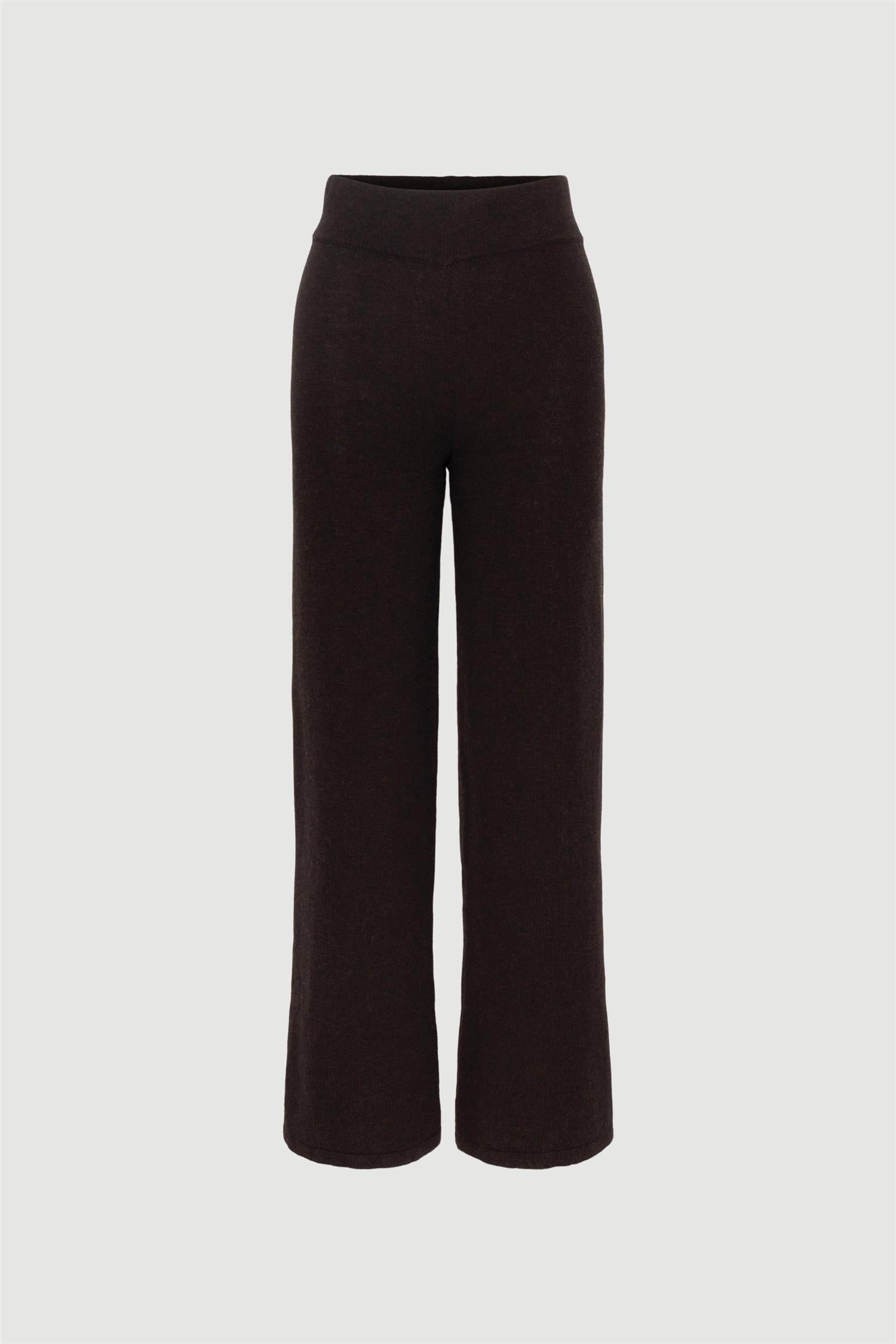 Everyday Knitted Wool Pants Dark Brown